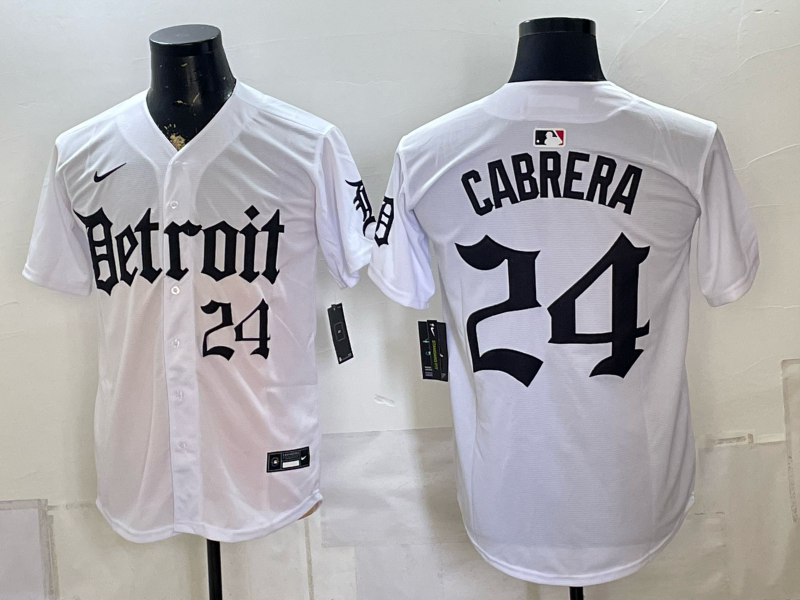 Men Detroit Tigers #24 Cabrera white Nike 2026 MLB Jersey 0814003->detroit tigers->MLB Jersey